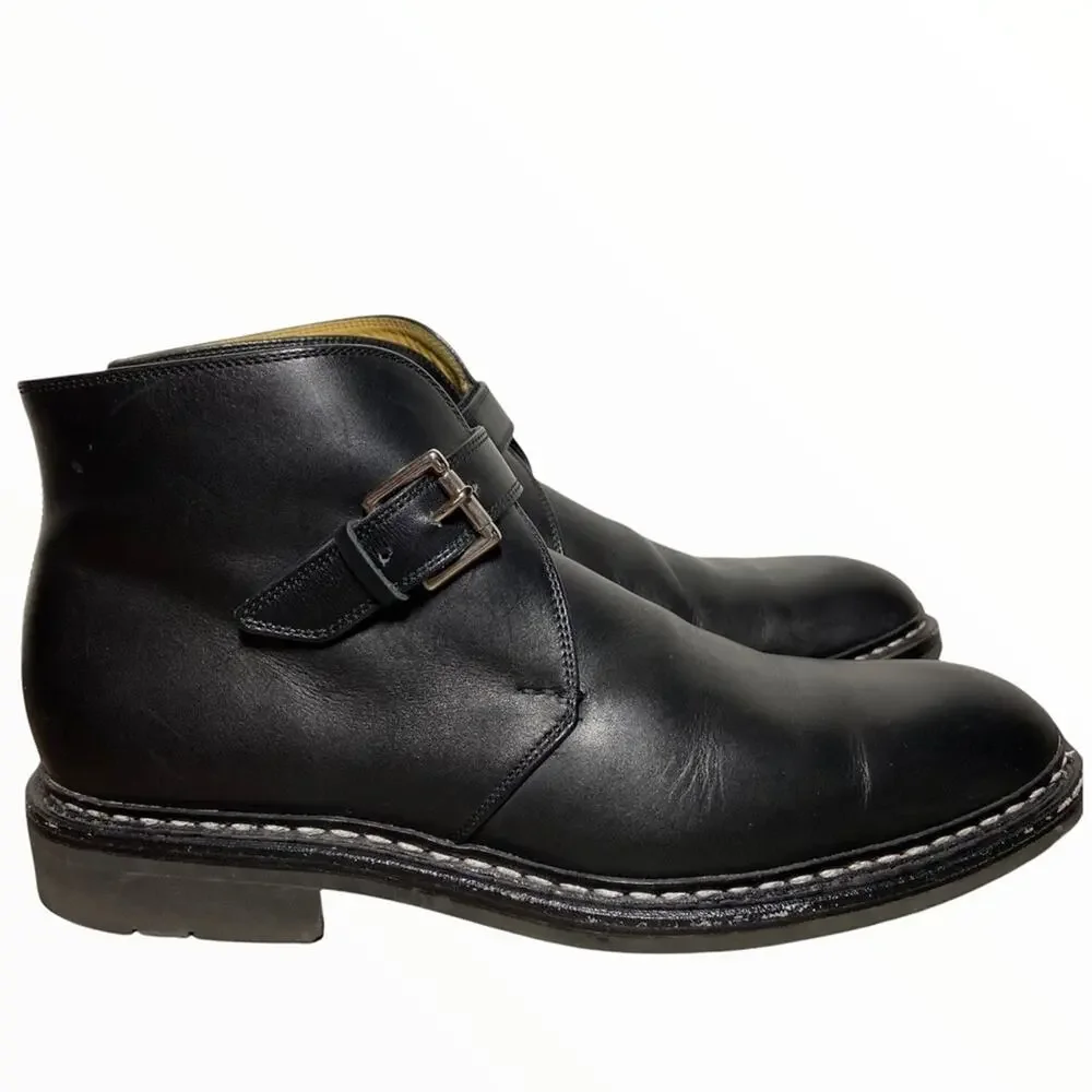 Heschung Chêne Boots Chelsea Calf Leather Munk Strap Black Anilcalf Basalte 7